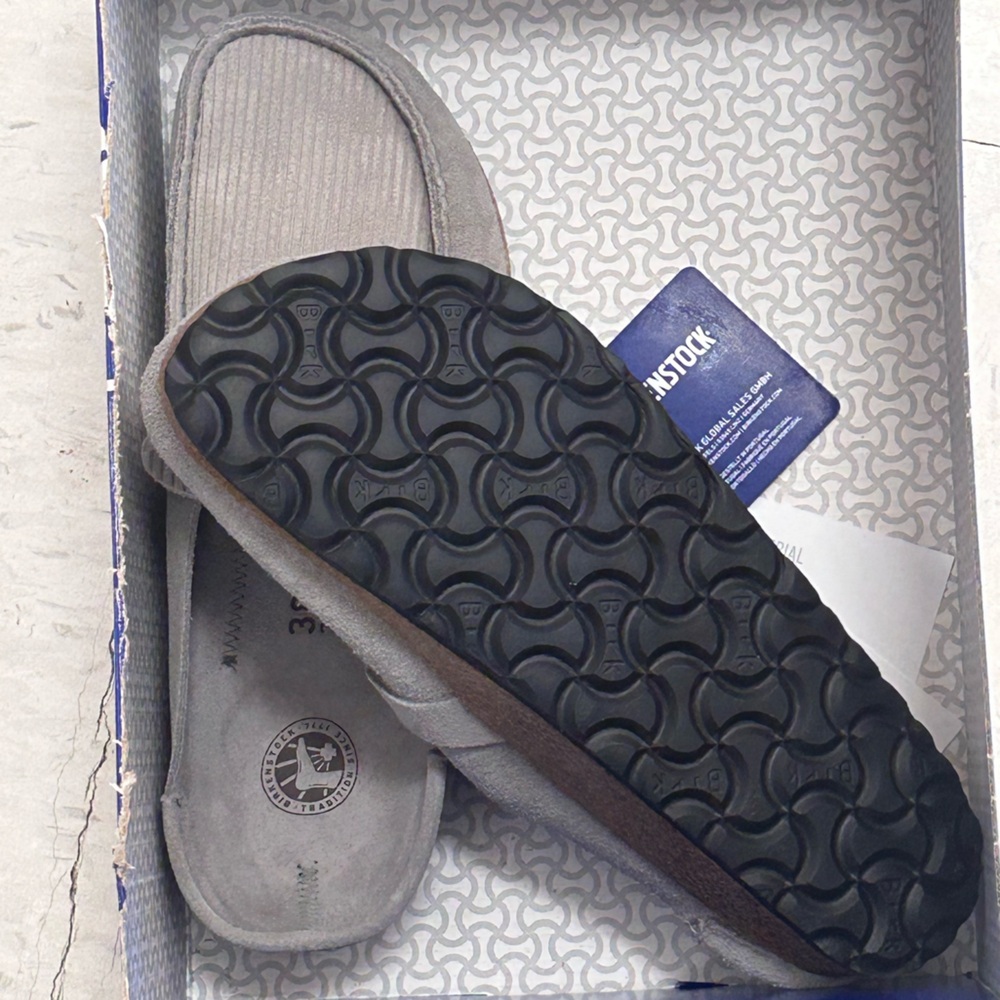 Birkenstock | Buckley Suede Corduroy Clog Womens Size 38 US 7 Gray - Picture 8 of 13